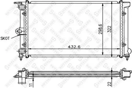 STELLOX 1025002SX Радиатор VW Golf Passat 1.0-1.8 83>