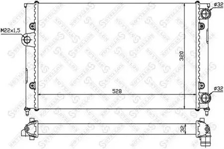 STELLOX 1025005SX Радиатор VW Golf Vento 1.8 91>