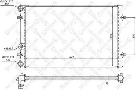 STELLOX 1025006SX Радиатор Audi A3, VW Bora Golf IV 1.4-2.0 97>
