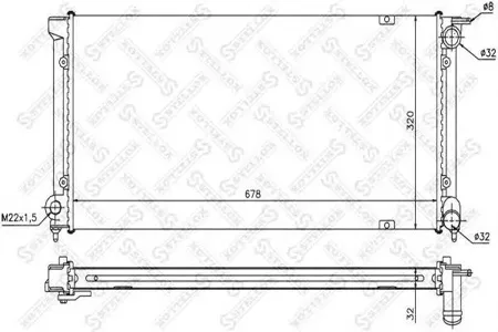 STELLOX 1025012SX Радиатор VW Golf Jetta 1.61.6TD1.81.8GTi 84>