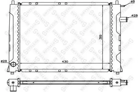 STELLOX 1025014SX Радиатор без AC Rover 214216 95>