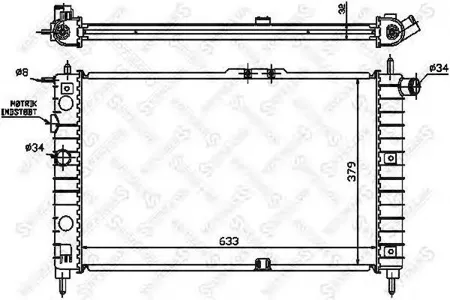 STELLOX 1025015SX Радиатор без AC Daewoo Nexia 1.5i 94-98