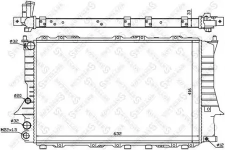 STELLOX 1025018SX Радиатор Audi 100A6 2.0-2.5TDi 90-97