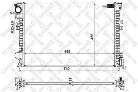 STELLOX 1025028SX Радиатор Peugeot 806 1.8i2.0i 94>