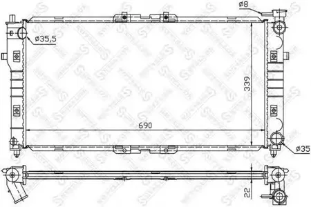 STELLOX 1025033SX Радиатор Mazda 626MX-6 1.8i-2.0i 91>