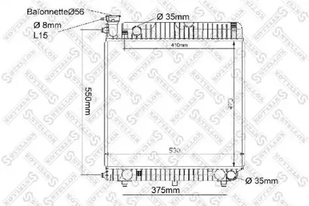 STELLOX 1025035SX Радиатор Mercedes T1 2.3D-3.0D 77>