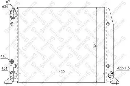 STELLOX 1025043SX Радиатор размеры сот: 430х322 Audi 80 1.3-1.8 83-91