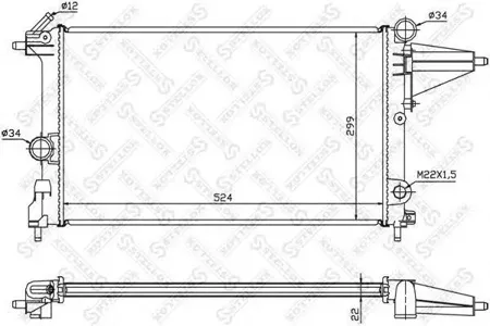 STELLOX 1025047SX Радиатор Opel Vectra 1.41.6 88-95