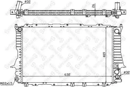 STELLOX 1025053SX Радиатор Audi 100A6 2.62.8 90-97