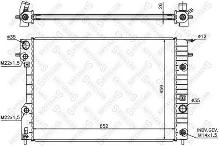 STELLOX 1025065SX Радиатор Opel Omega B 2,0-2,5 Aut. 94-00