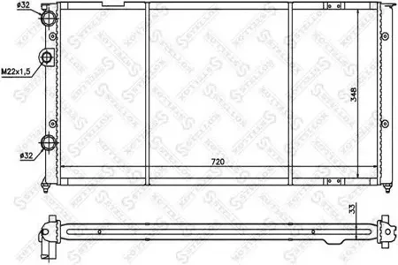 STELLOX 1025072SX Радиатор VW Passat 1.8i-2.8i1.9TD 88>