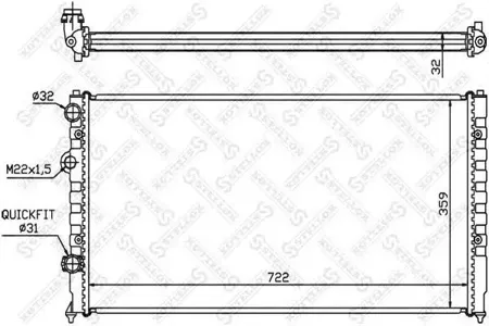 STELLOX 1025073SX Радиатор VW Passat 1.6i-2.9i 93-96