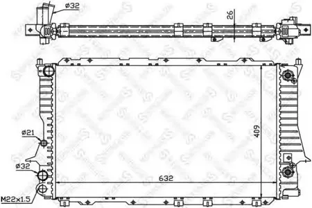 STELLOX 1025079SX Радиатор АКПП Audi 100A6 2.0-2.5TD <97
