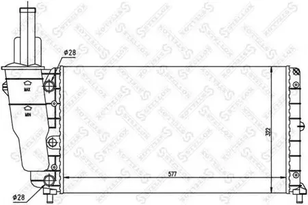 STELLOX 1025084SX Радиатор Fiat Punto 1.2 94-00