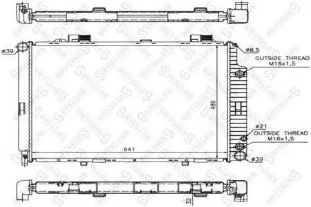 STELLOX 1025093SX Радиатор Mercedes W210 2.0-2.5TD 95>