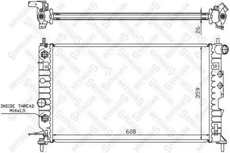 STELLOX 1025099SX Радиатор с AC АКПП Opel Vectra 1.6i-2.0i 95>