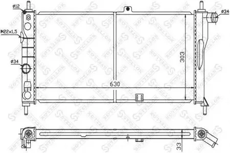 STELLOX 1025101SX Радиатор Opel Kadett 1.61.8i 84>