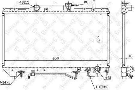 STELLOX 1025154SX Радиатор Toyota Carina E 2.0 АКПП 92-97