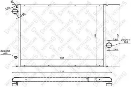 STELLOX 1025155SX Радиатор BMW E65E66 3.6-6.0 01>
