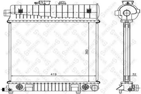 STELLOX 1025221SX Радиатор без AC Mercedes W202W210 1.8-2.3 93-00