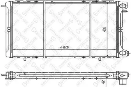 STELLOX 1025232SX Радиатор Renault R19 Trafic 1.8-2.1D 88-97