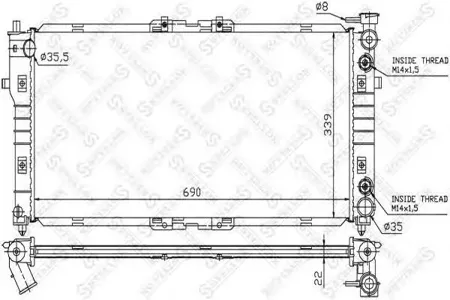 STELLOX 1025254SX Радиатор АКПП Mazda 626 1.82.0 91>