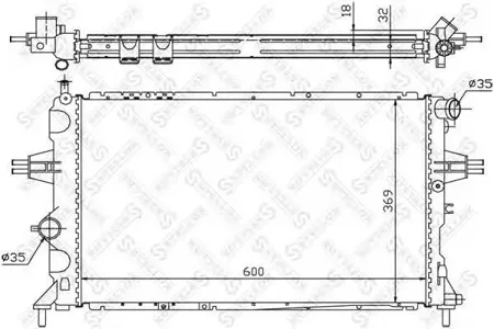 STELLOX 1025268SX Радиатор Opel Astra 2.0iDI 98-04 Zafira 99-01