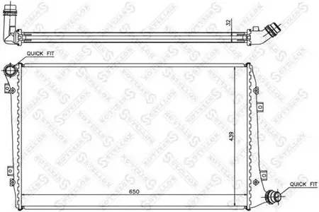 STELLOX 1025286SX Радиатор VW Passat Touran Jetta 1.9TDi 03>