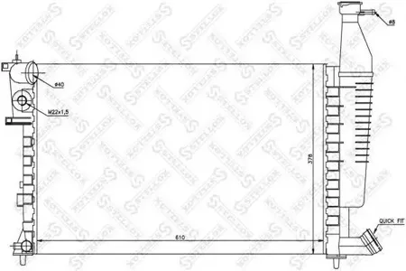 STELLOX 1025297SX Радиатор Citroen Berlingo , Peugeot Partner 1.4-1.8 98>