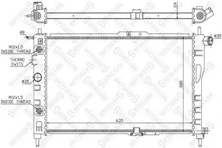STELLOX 1025325SX Радиатор без AC АКПП Daewoo Nexia 1.5 94>