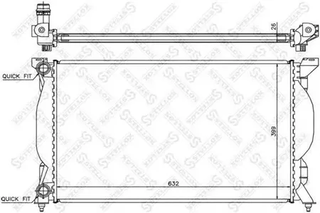 STELLOX 1025334SX Радиатор Audi A4 1.61.82.0 00-04