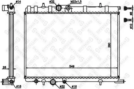 STELLOX 1025354SX Радиатор Citroen C4, Peugeot 307 1.4 03>