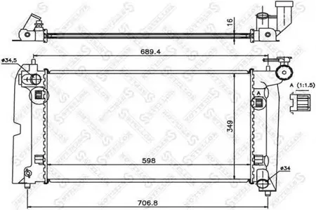 STELLOX 1025362SX Радиатор Toyota Corolla 1.41.6 01>