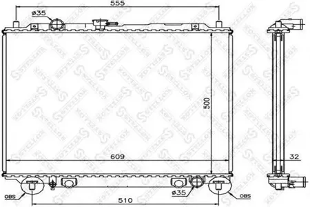 STELLOX 1025367SX Радиатор Mitsubishi Pajero 2.8TD 94-97
