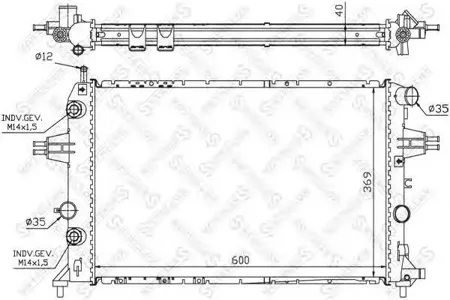 STELLOX 1025387SX Радиатор Opel Astra Zafira 2.02.2DTi 00>