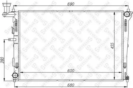 STELLOX 1025394SX Радиатор Kia Ceed 1.4-2.0 06>