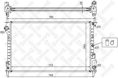 STELLOX 1025395SX радиатор Ford Transit Connect 1.8i 04>