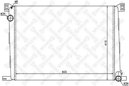 STELLOX 1025408SX Радиатор BMW Mini One 1.4-1.6i 06>Mini Cooper 09>Mini Clubman 07>