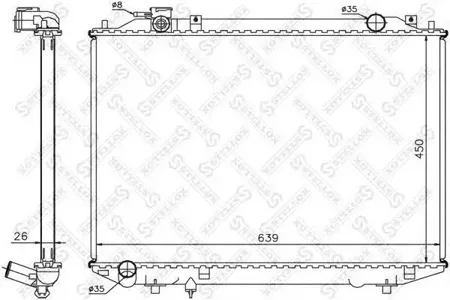 STELLOX 1025474SX Радиатор Ford Ranger 2.5Di2.5TDi 98-05, Mazda B2500 2.5D 96>