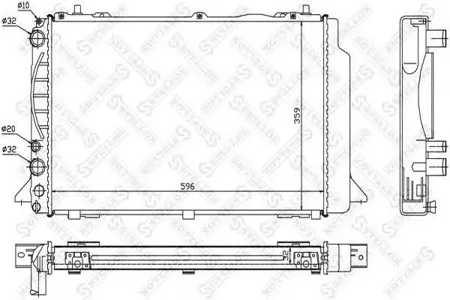 STELLOX 1025536SX Радиатор Audi 80 1.6-1.9tdi 91-96