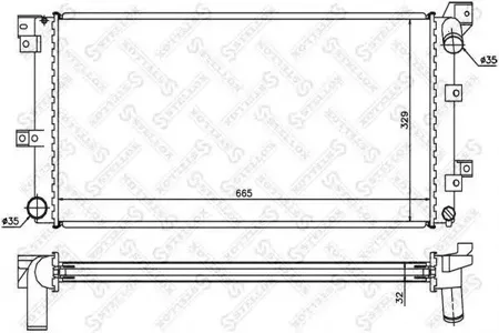 STELLOX 1025611SX Радиатор Chrysler Voyager 2.5TD 95-01