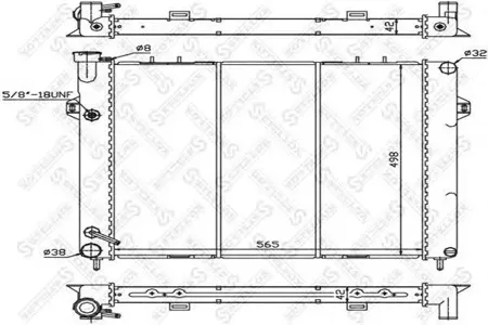 STELLOX 1025613SX Радиатор Jeep Grand Cherokee 4.0 93-97