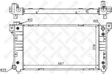 STELLOX 1025618SX Радиатор 10-25618-sx Chrysler town&country Voyager 3.0 dual ac 96-01