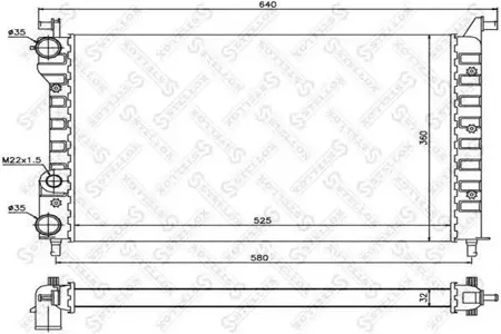 STELLOX 1025735SX Радиатор Fiat Palio 1.0-1.6i 97>
