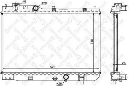 STELLOX 1025840SX Радиатор МКПП Mazda 323 2.0DiTD 00-03Premacy 2.0TSD 99>