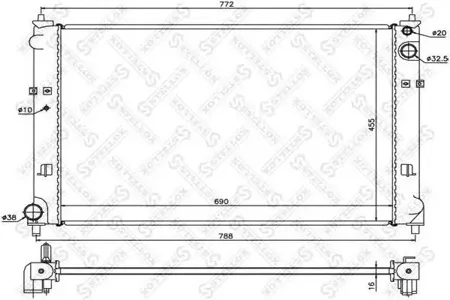 STELLOX 1025855SX Радиатор АКПП Mazda MPV 3.0i 24V 03-05