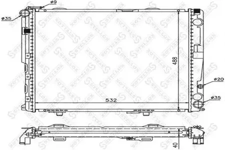 STELLOX 1025904SX Радиатор Mercedes W124 2.5D3.0D 93-95