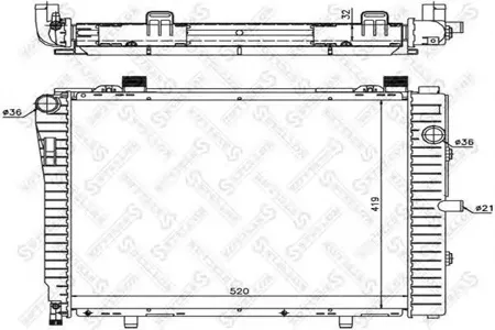 STELLOX 1025908SX Радиатор без AC Mercedes C208S202W202 2.02.3i 95>