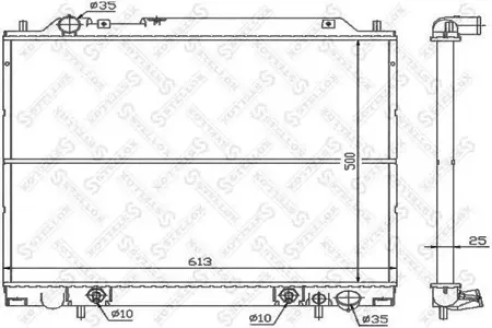 STELLOX 1025955SX Радиатор АКПП Mitsubishi Space Gear 2.02.42.5TD 95>