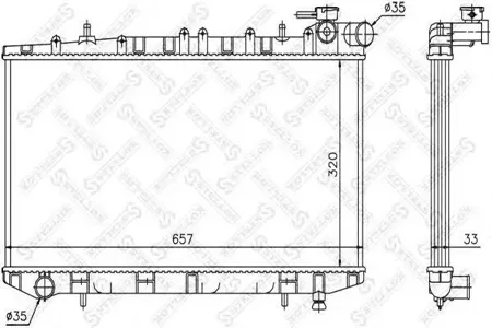 STELLOX 1025992SX Радиатор МКПП Nissan Sunny IV 2.0D 90-95
